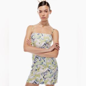 NWOT Aritzia Sunday Best Pear Green Shimmer Mini Dress 2